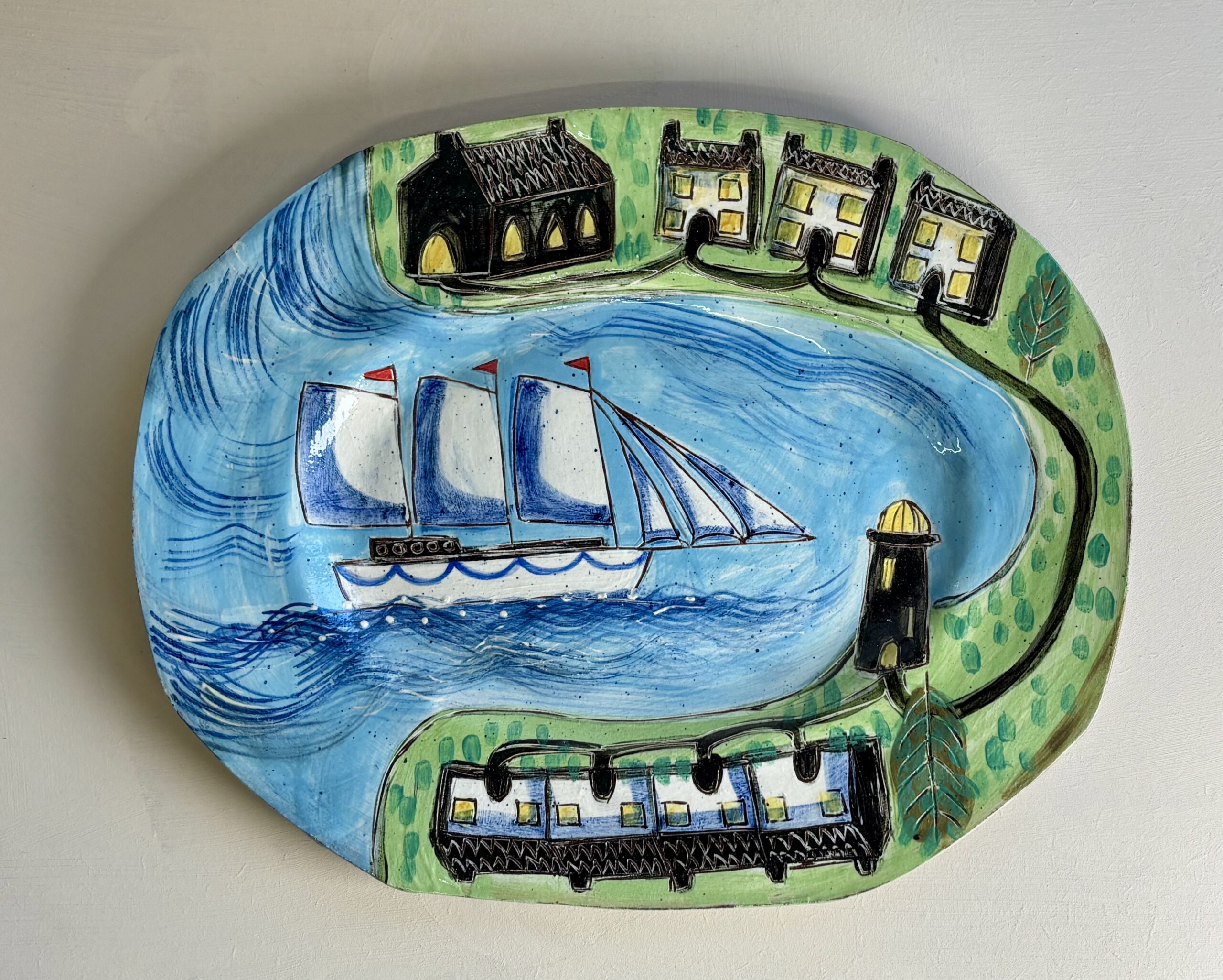 Upside Down Harbour Cottages Platter - Image 2
